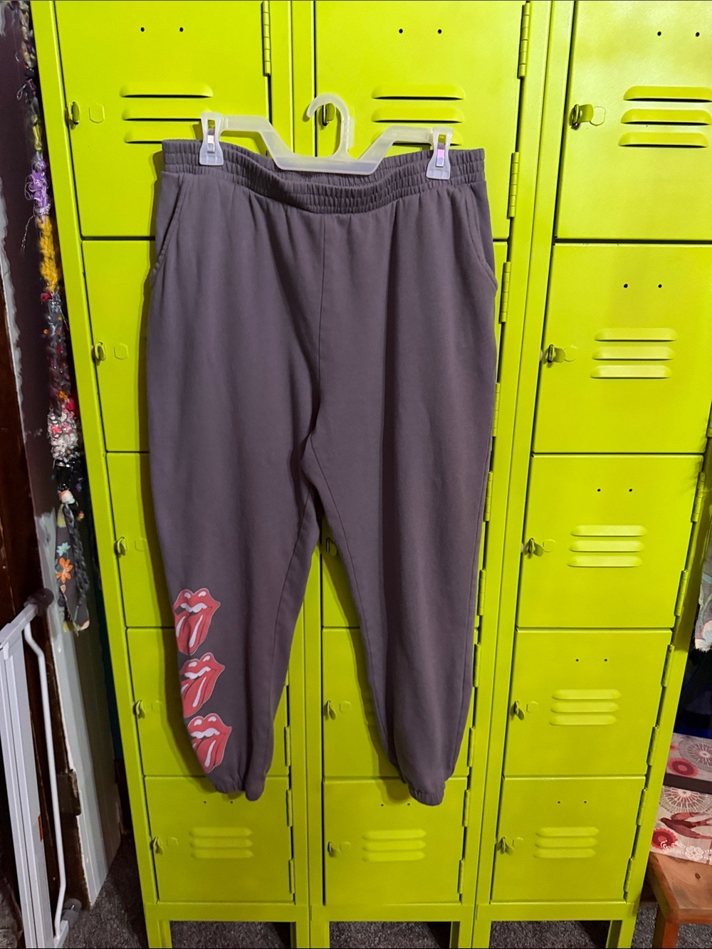 Gray  Rolling Stones Jogger Sweatpants with Graphic Accent